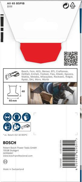 Lame de scie oscillante Pro AII 65 BSPIB Starlock bi-métal bois dur 65x40mm - BOSCH - 2608669082-0