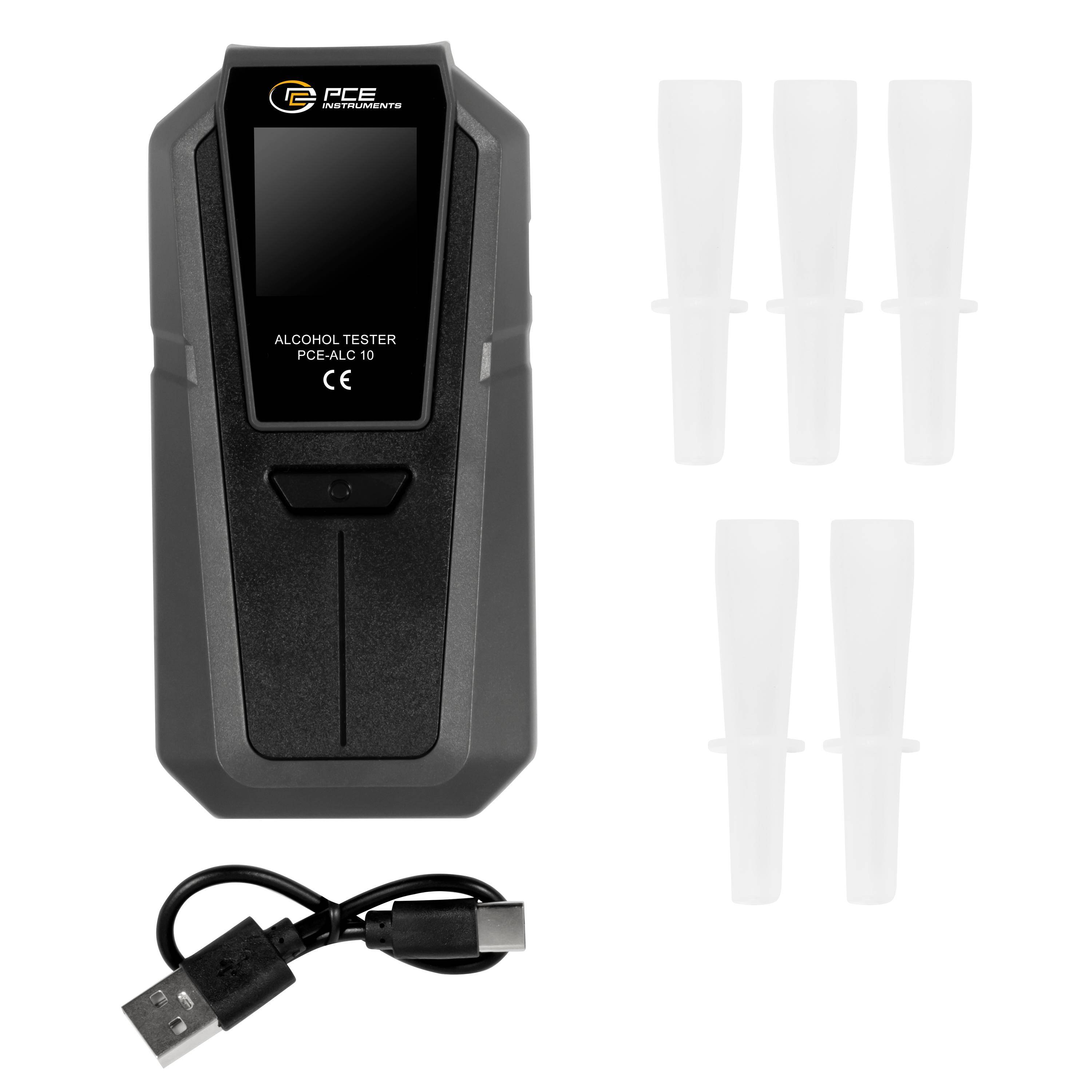 PCE Instruments PCE-ALC 10 Ethylomètre noir 0 à 0.4 ‰ fonction compte à rebours, avec écran-6