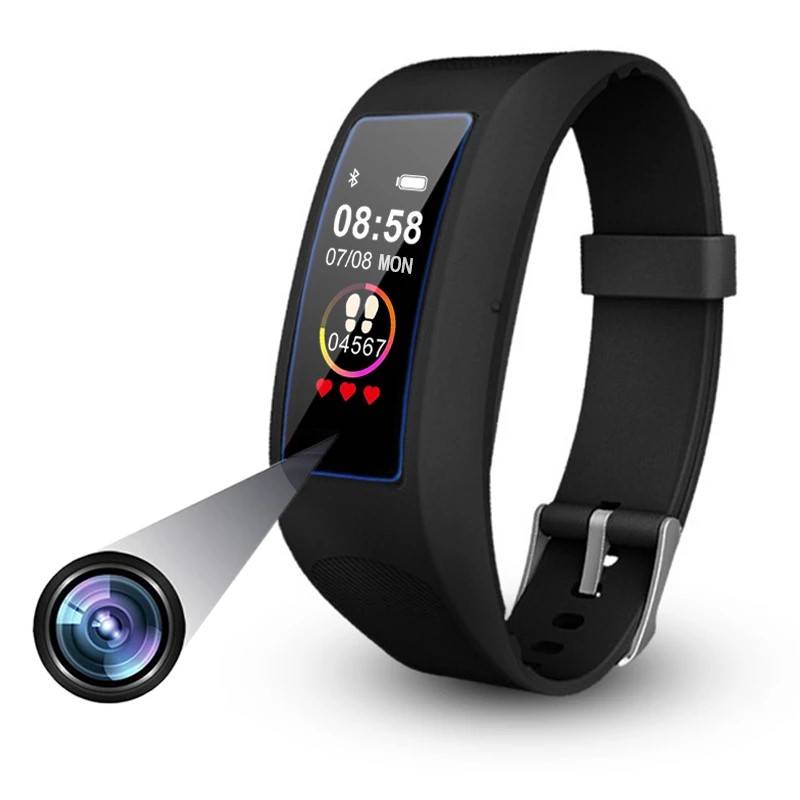 Montre Caméra Espion Ios Android Bracelet connectée Full HD 1080p Cardio Tension + SD 64 Go - Yonis-0