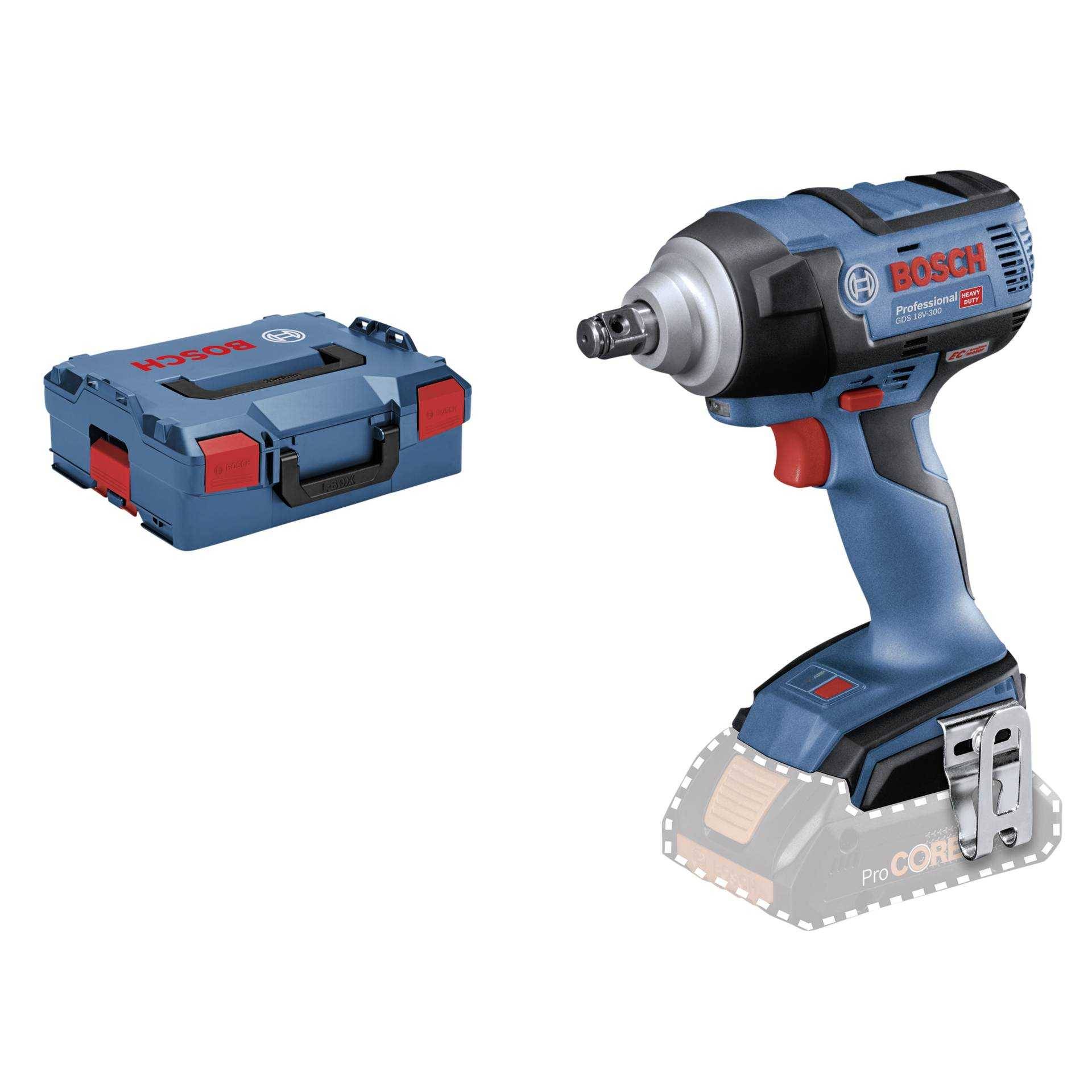Bosch Professional GDS 18V-300 Solo 06019D8201 Visseuse à chocs sans fil 300 Nm 18 V Li-Ion + mallette-0