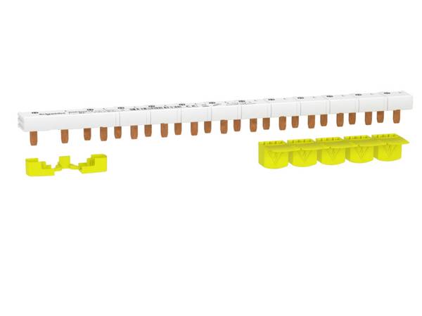 Peigne monobloc RESI9 1 P + N 63A 13 modules avec cache dents 5m - SCHNEIDER ELECTRIC - R9PXH213R