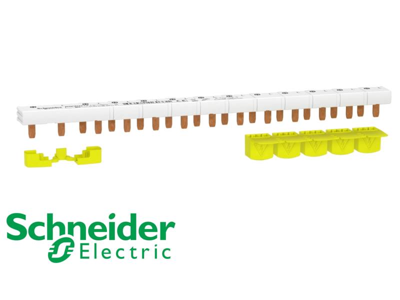 Peigne monobloc RESI9 1 P + N 63A 13 modules avec cache dents 5m - SCHNEIDER ELECTRIC - R9PXH213R-1