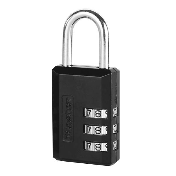 Master Lock 647EURD Cadenas à Combinaison avec Corp en Zinc, Noir, 7,4 x 3 x 1,2 cm-0