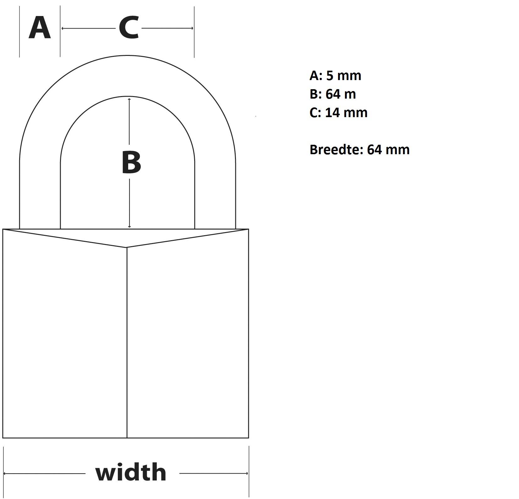 Master Lock 130EURDLJ Cadenas à Clé en Laiton et Anse Longue, Doré, 9,7 x 3 x 1,2 cm-1