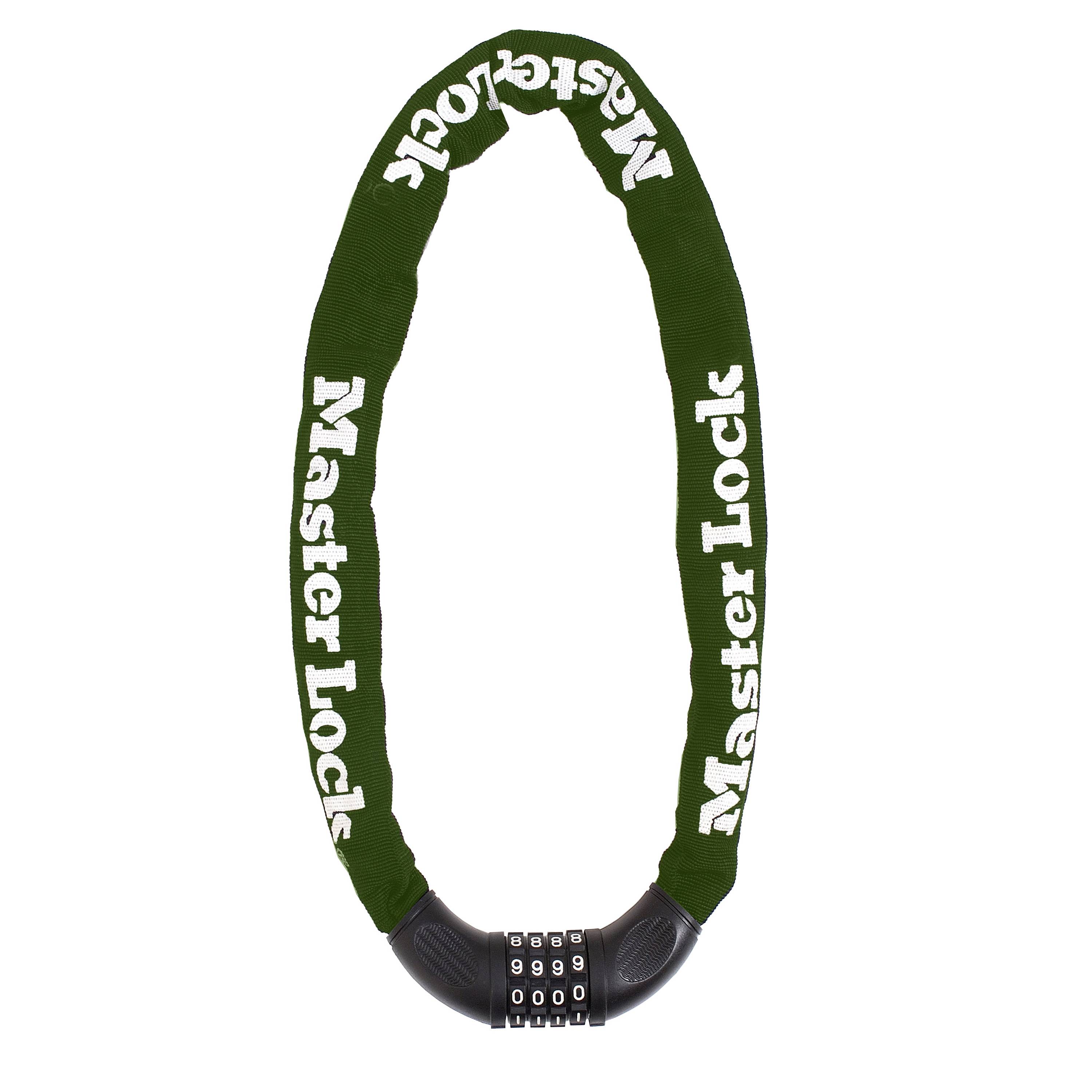 Master Lock 8028EURD, Chaîne Antivol Vélo avec Combinaison à 4 Chiffres, 150 cm Chaîne, Vert-0