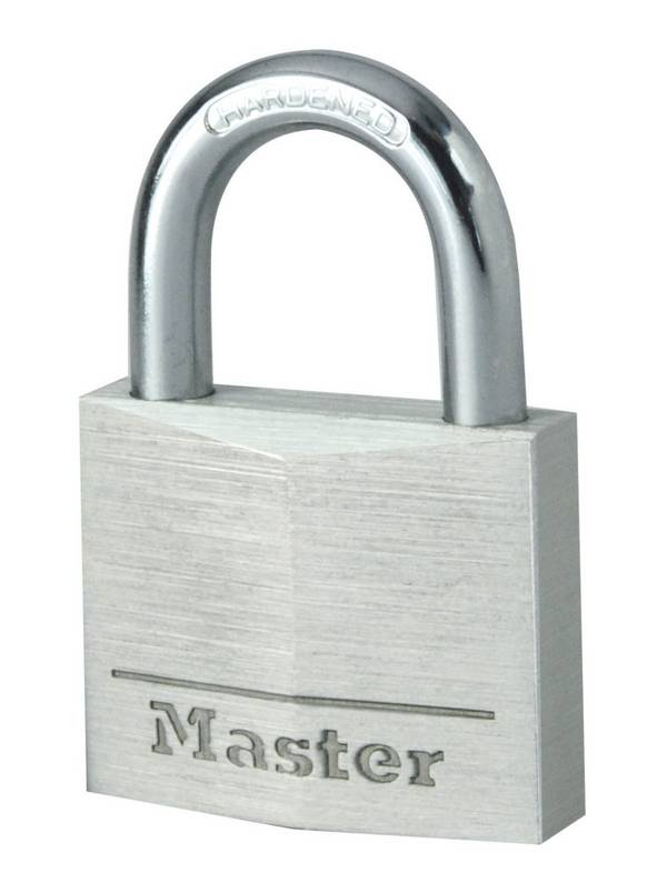 Master Lock 9140EURD Cadenas à Clé en Aluminium Massif, Gris, 4 x 5,9 x 1,3 cm