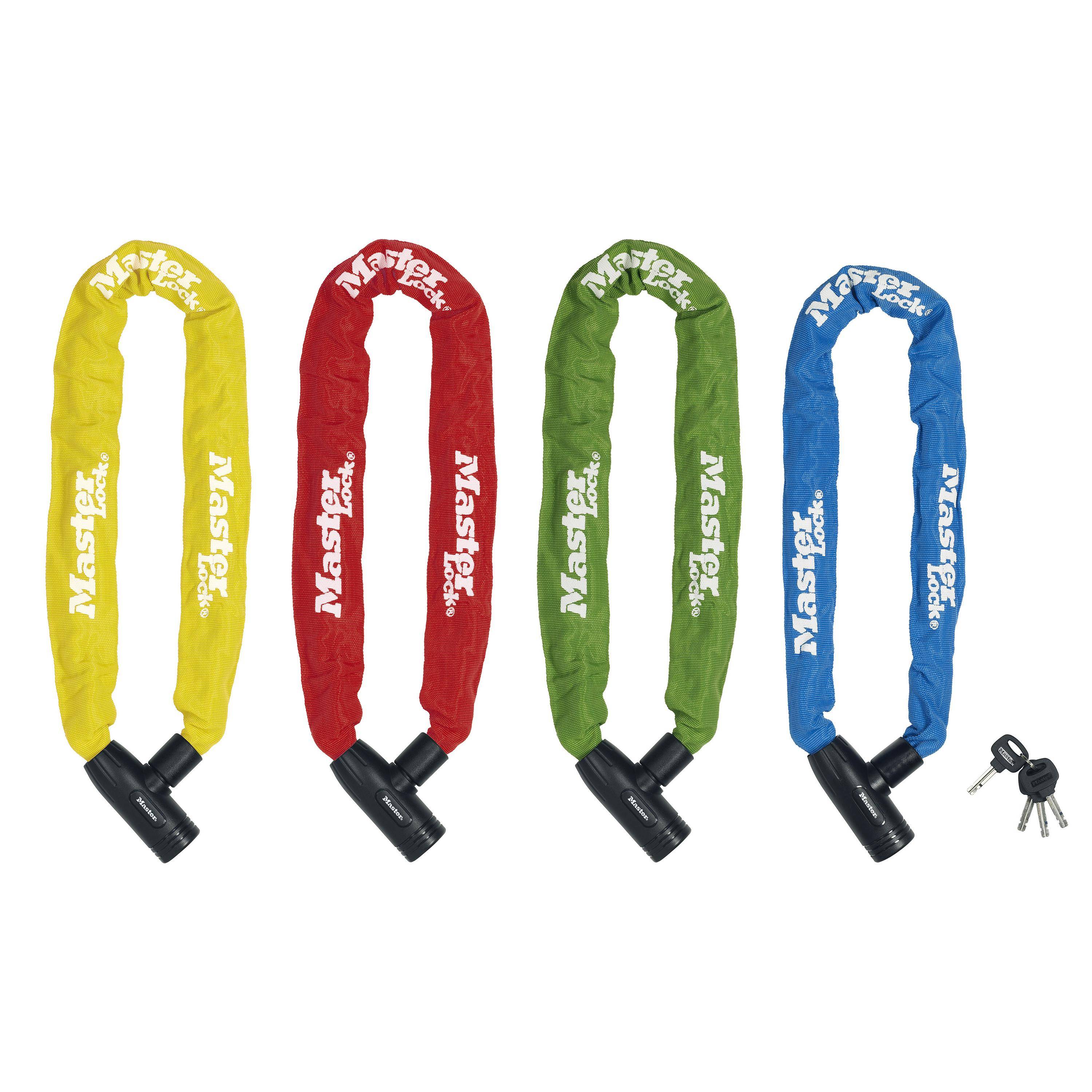 MASTER LOCK Chaîne Antivol Vélo [Clé] [90 cm Chaîne] [Rouge] [Couleur Aléatoire] 8391EURDPROCOL-0