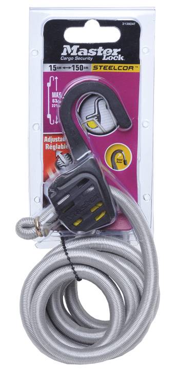 MASTER LOCK Tendeur avec Crochet [Longueur Ajustable de 15 cm à 150 cm] [Crochet en Acier] 3138EURDAT-1