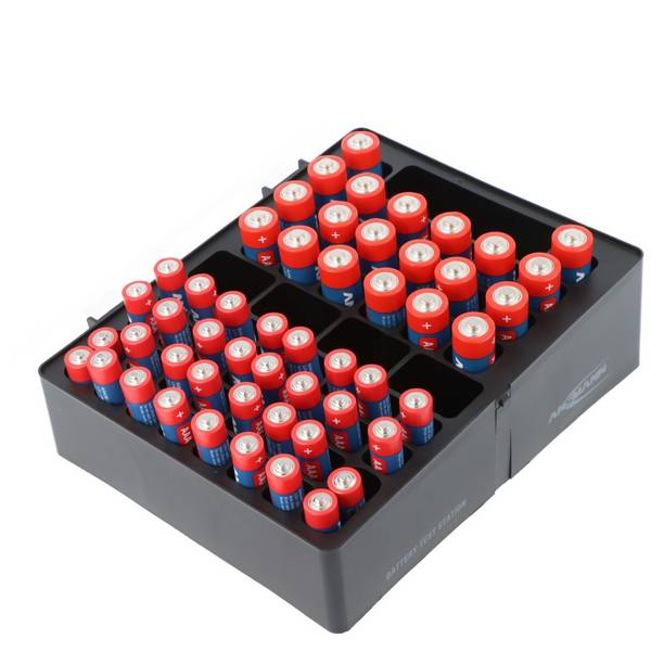 Boîte de rangement pour piles Ansmann comprenant 20 piles alcalines Mignon AA et 32 piles alcalines Micro AAA, avec...