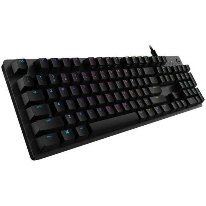 Logitech G G512, Avec fil, USB, Clavier mécanique, AZERTY, LED RGB, Charbon-0