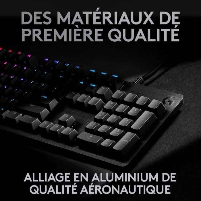Logitech G G512, Avec fil, USB, Clavier mécanique, AZERTY, LED RGB, Charbon-2