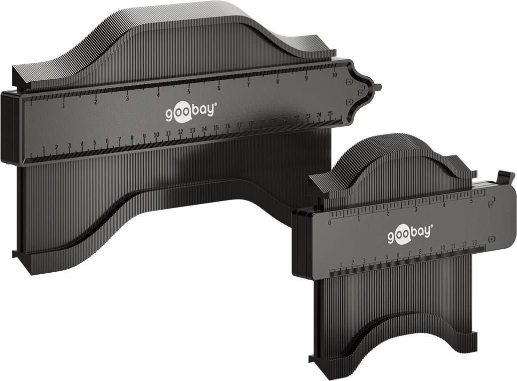 Jauge de contour Goobay, lot de 2 - gabarits de contour avec levier de verrouillage pour fixer le contour-0
