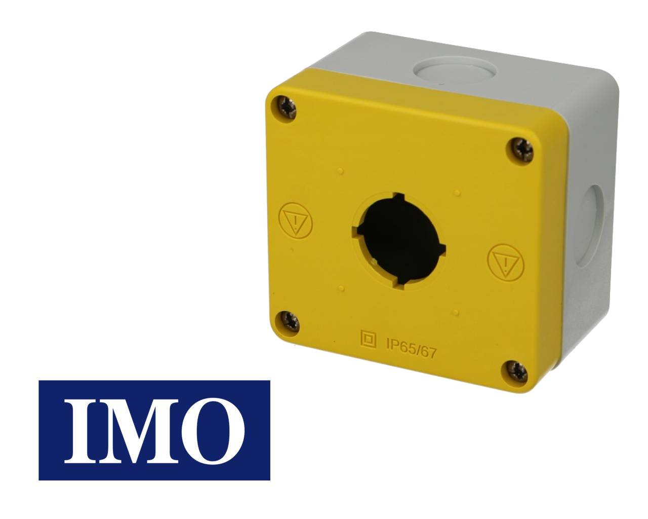 Boîtier une position jaune pour boutonnerie IMO Ø22mm - BG1 GE-1