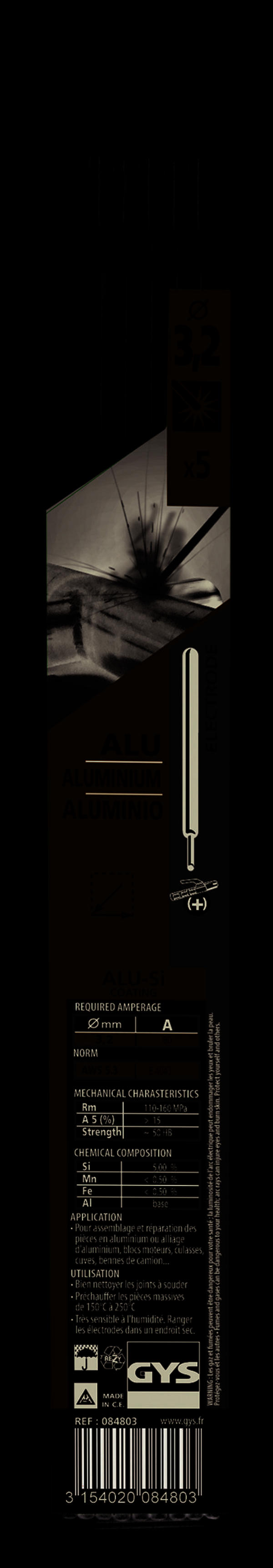 électrodes Alu Gys E4043 Soudage Aluminium Polyvalent - Gys