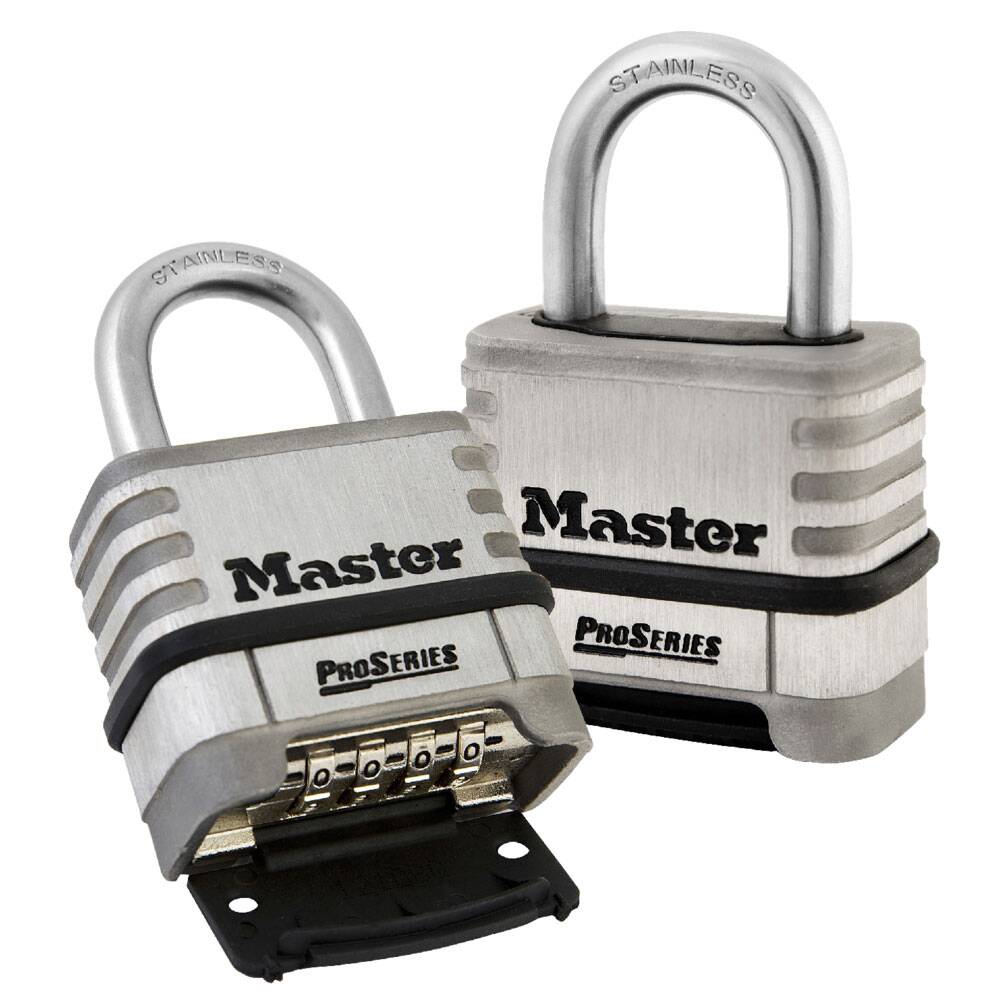 Cadenas Master Lock, cadenas ProSeries® en acier inoxydable, cadenas haute sécurité, cadenas à combinaison programmable-0