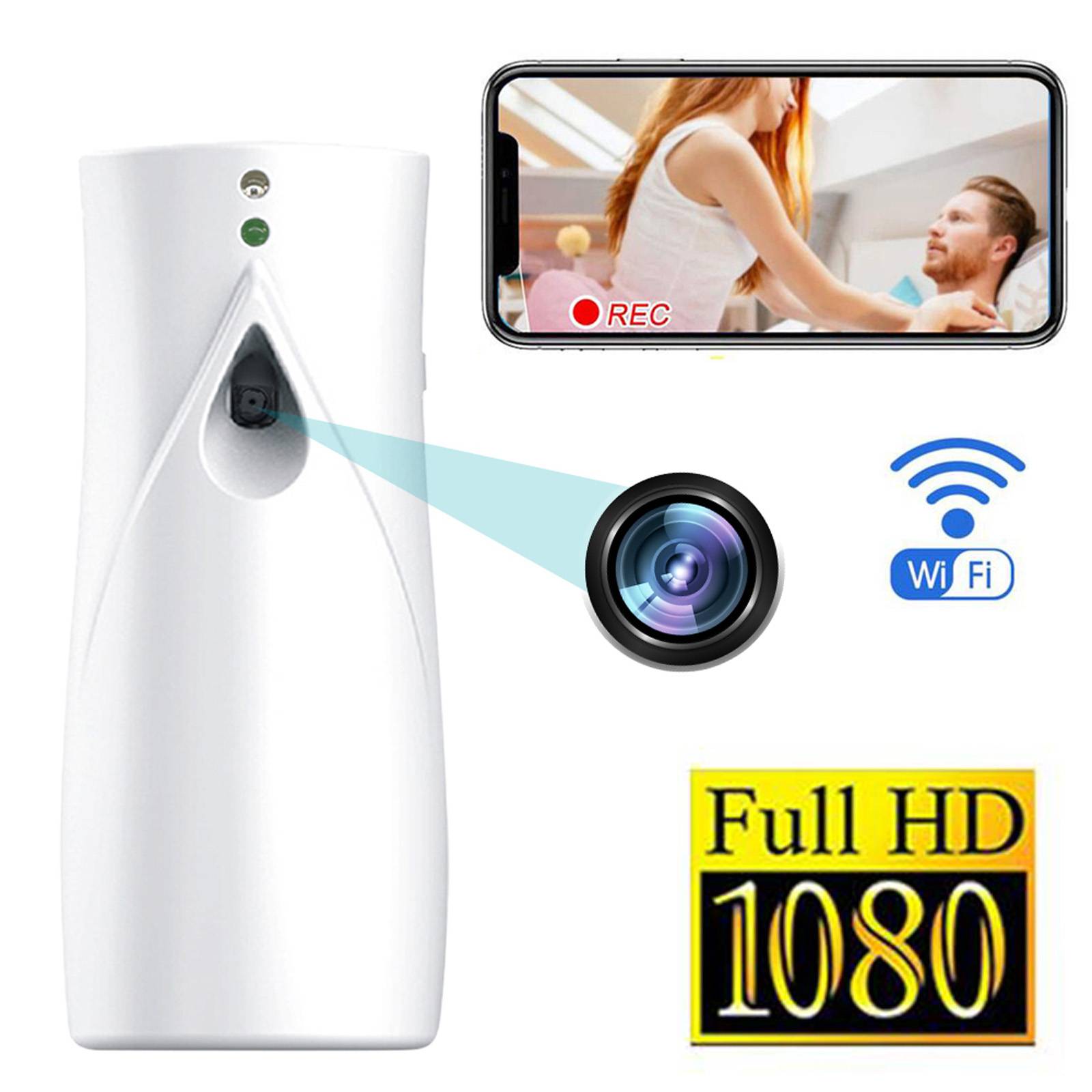 Camera Espion HD 1080P Wifi Vision Nocturne Détection Mouvement Sécurité Maison + SD 64 Go - Yonis-1