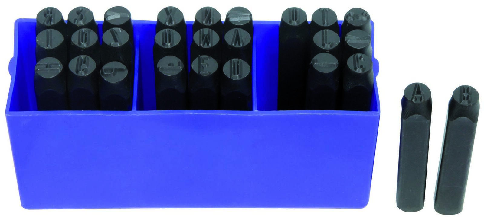 Coffret 27pcs lettres à frapper DIN 8mm de A à Z + & - EG 5032 - CLAS Equipements-0