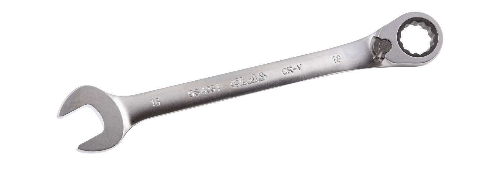 Clé mixte 18mm à cliquet réversible 15° CrV - OS 4031 - CLAS Equipements-0