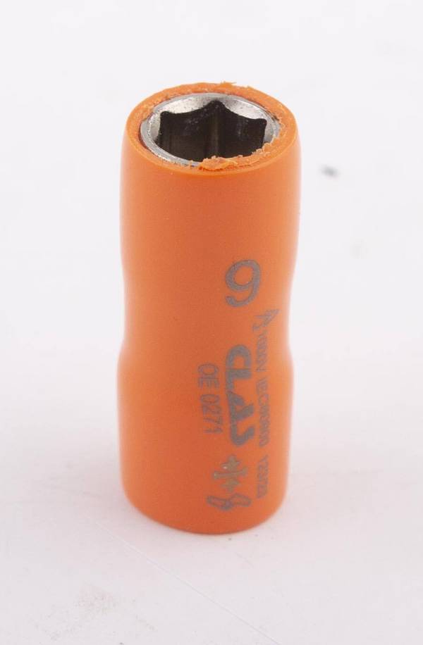 Douille 6 pans femelle isolée 9mm 1/4'' 1000V VDE IEC 60900 CrV - OE 0271 - CLAS Equipements