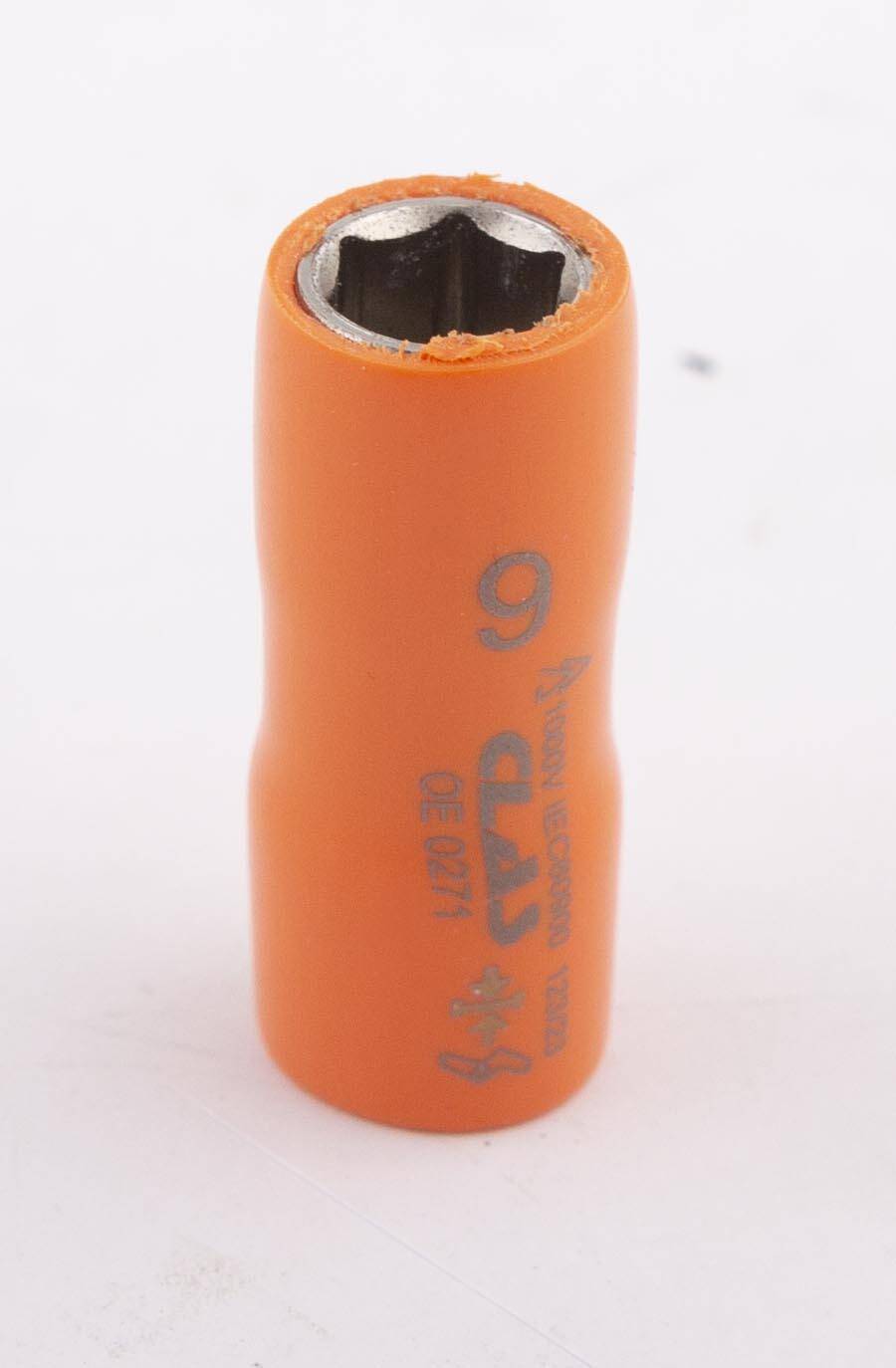 Douille 6 pans femelle isolée 9mm 1/4'' 1000V VDE IEC 60900 CrV - OE 0271 - CLAS Equipements-0