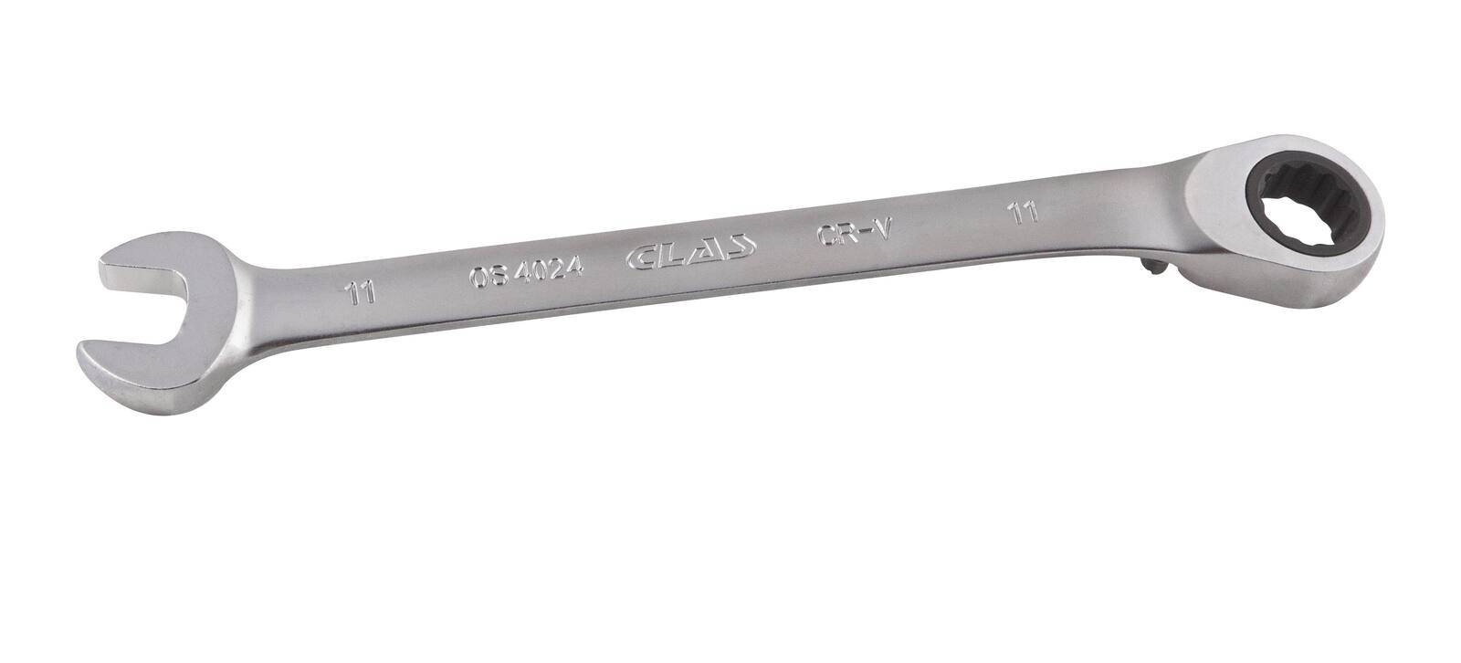 Clé mixte 11mm à cliquet réversible 15° CrV - OS 4024 - CLAS Equipements-1