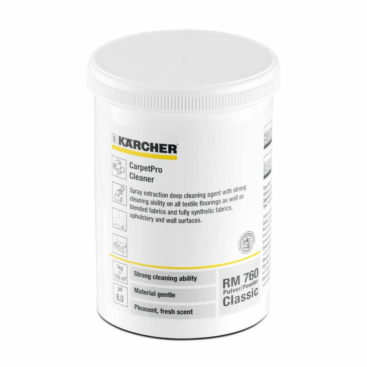 Rm760 poudre de nettoyant pour textile et moquette la cartouche de 800g - KARCHER - Détergent moquette et textile-0