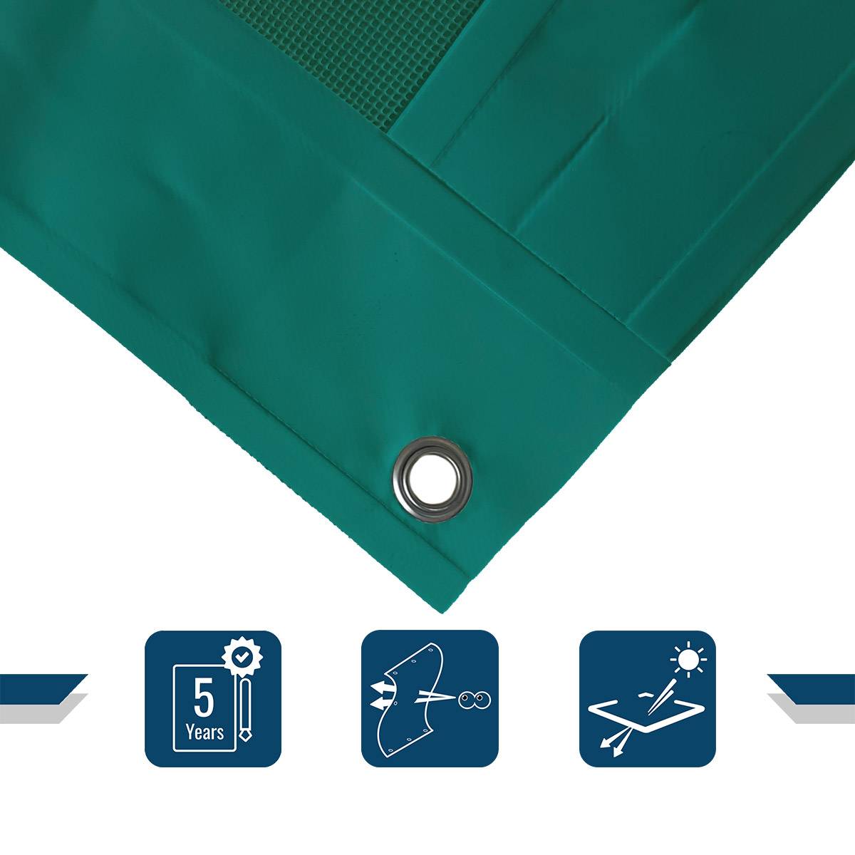 Bâche brise vue micro-perforée Tecplast mp460bv 2,5x3m - verte - garantie 5 ans-2