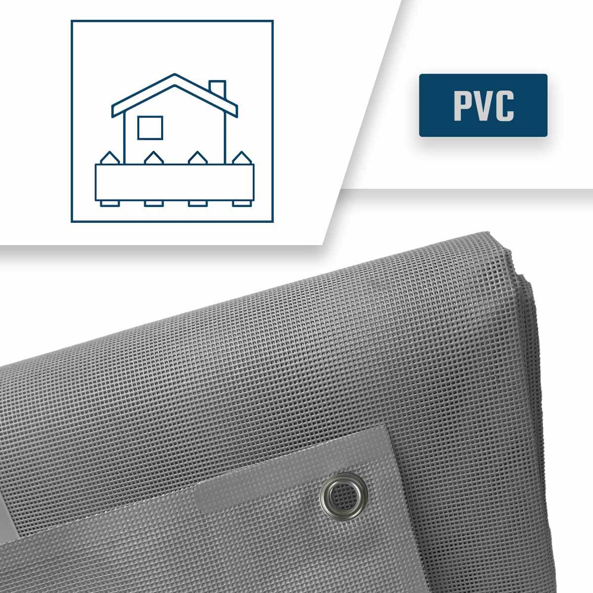Bâche brise vue micro-perforée Tecplast mp460bv 3x5m - grise - garantie 5 ans-2