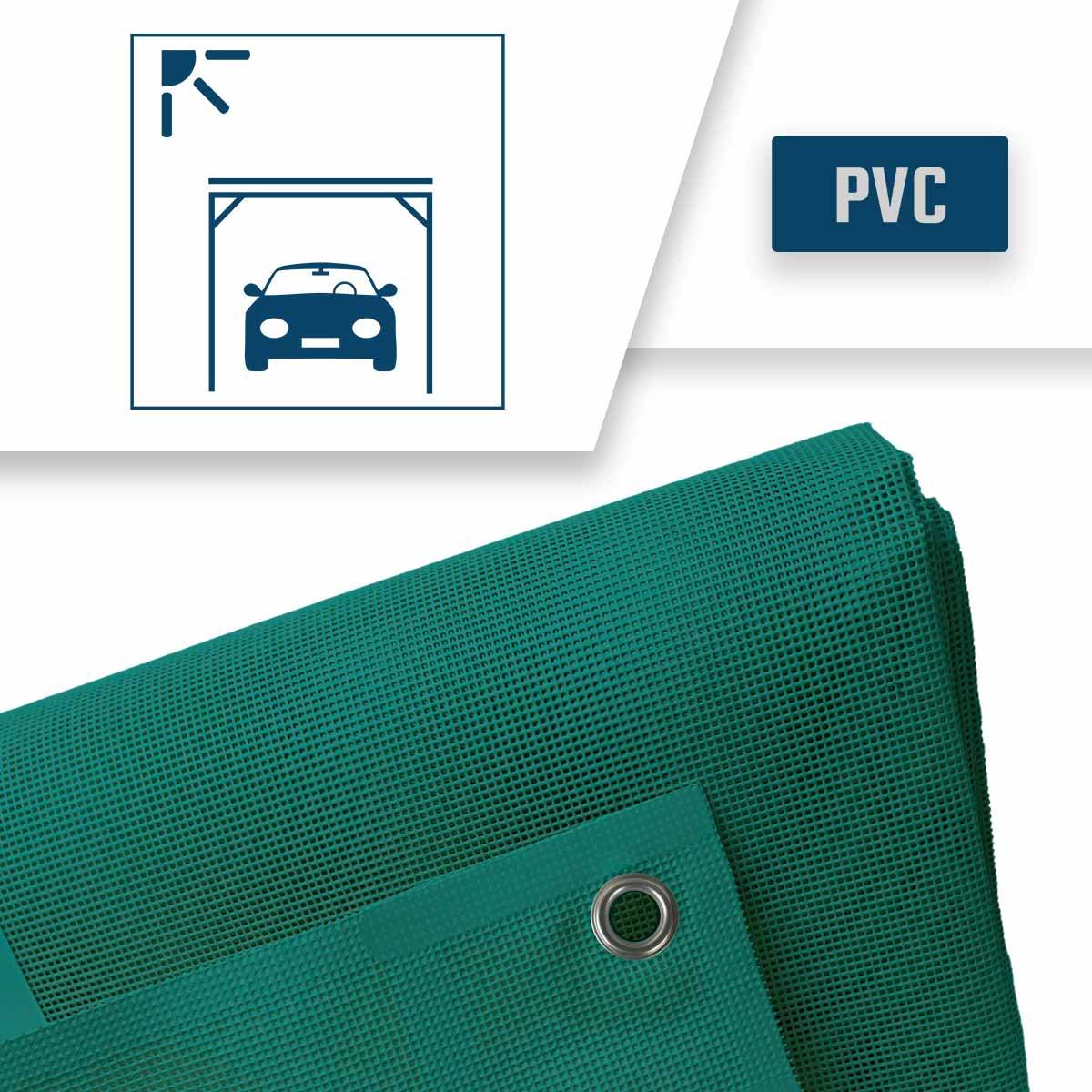 Bâche carport micro-perforée Tecplast mp460cp 3,5x4 m - verte - garantie 5 ans-4