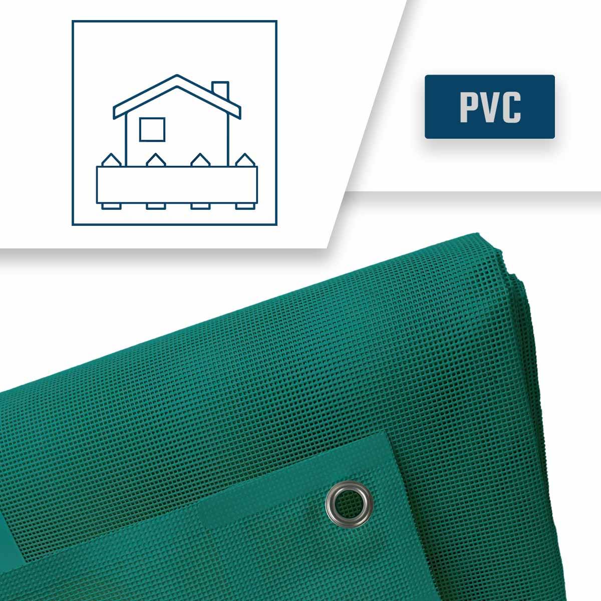 Bâche brise vue micro-perforée Tecplast mp460bv 2,5x3m - verte - garantie 5 ans-4