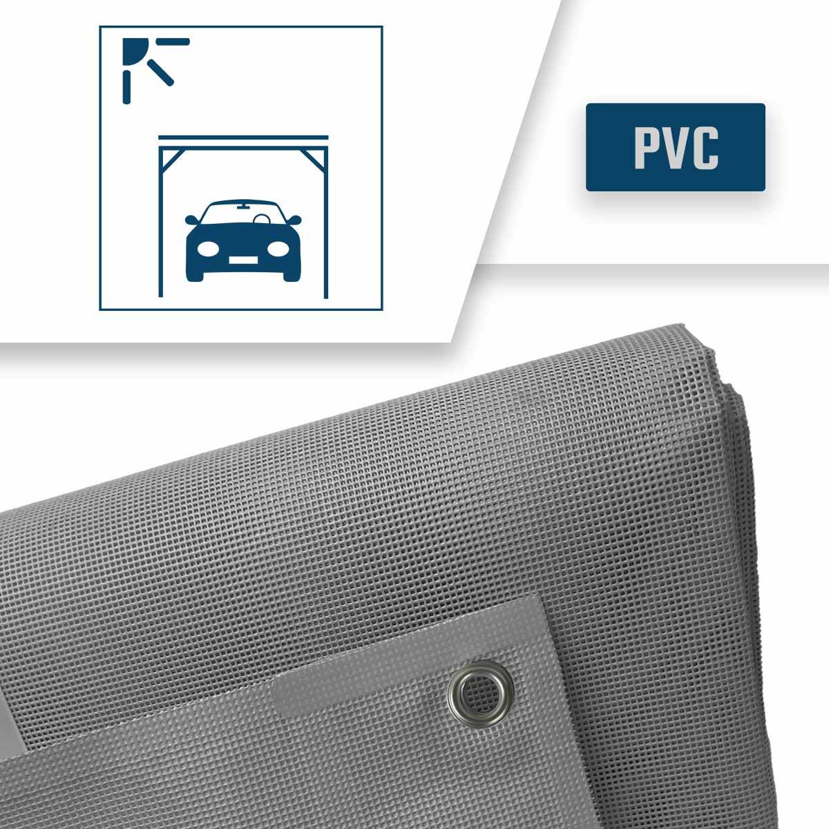 Bâche carport micro-perforée Tecplast mp460cp 3,5x4 m - grise - garantie 5 ans-4