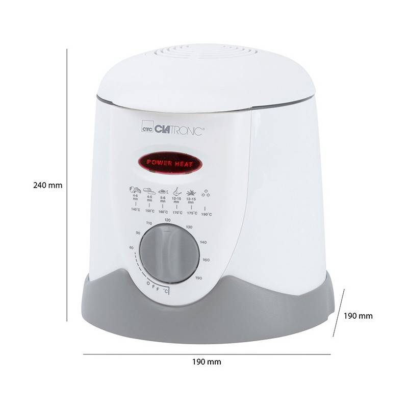 Friteuse et fondue pour 6 personnes 1L Clatronic FFR 2916 Blanc-3