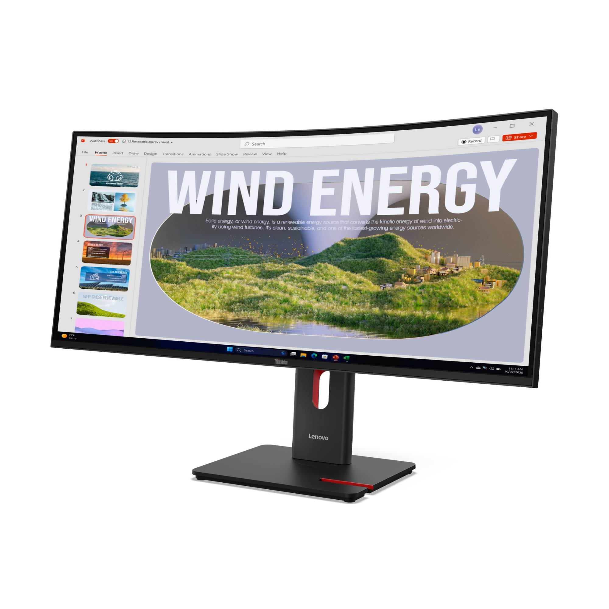 LENOVO ThinkVision T34WD-40 LED Écran curved 34p 3440x1440 UWQHD 120Hz VA 300cd/m2 3000:1 HDR10 4ms HDMI DisplayPort USB-2