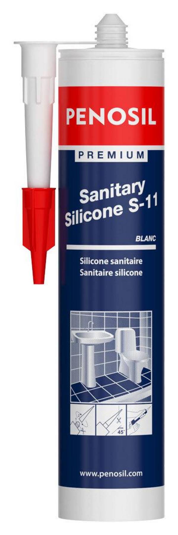 PENOSIL Premium Silicone Sanitaire S-11 silicone mastic acétique sanitaire blanc 300 ml