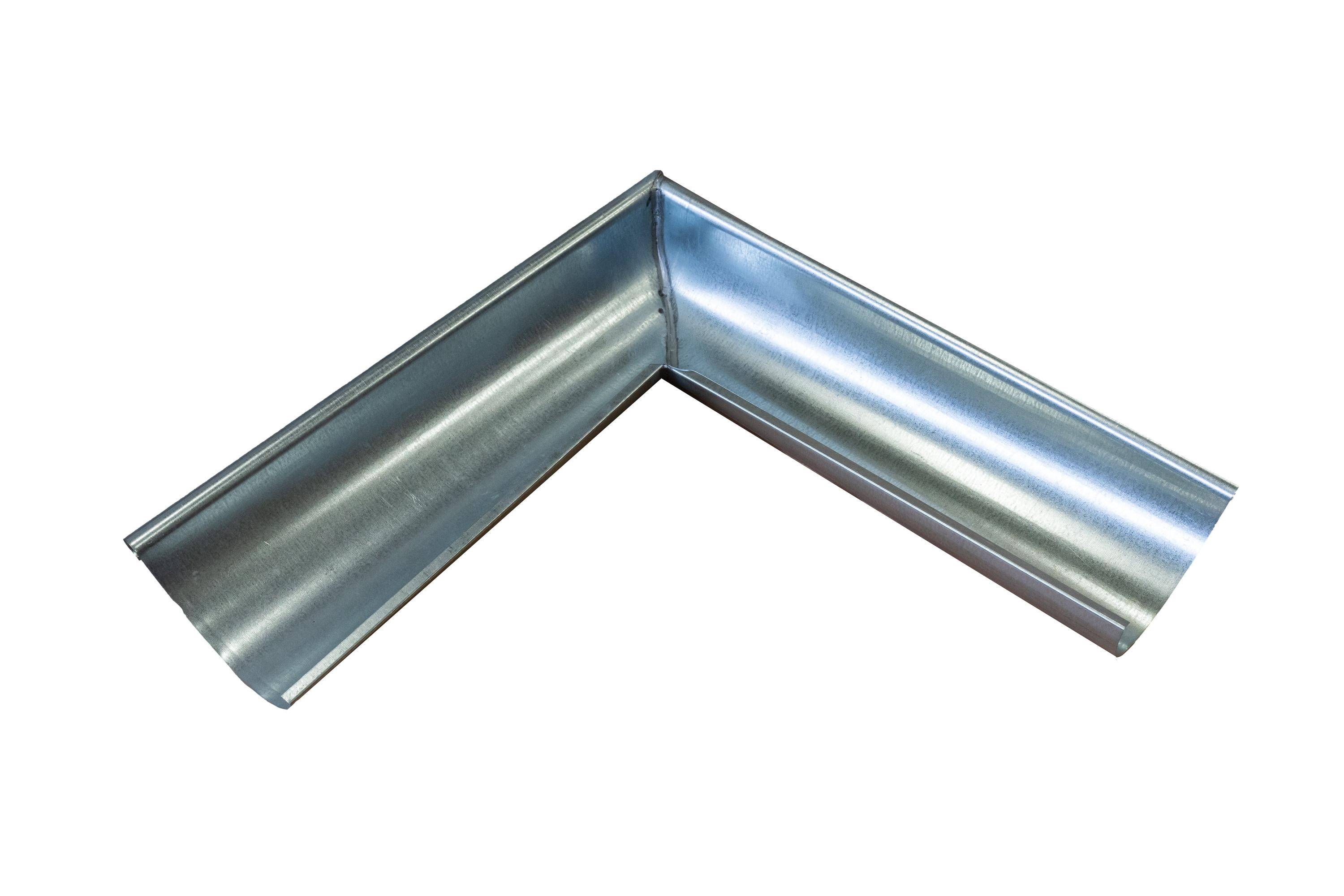 Angle extérieur gouttière demi-rond Acier Galvanisé Gris - LPP 25cm-1