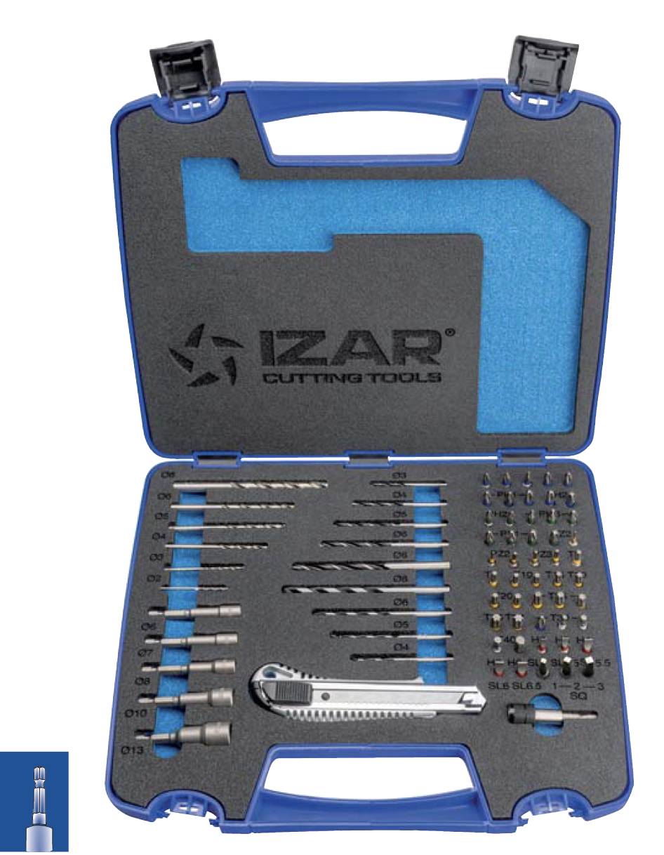 Coffret Jeu de forets et embouts vissage avec cutter et porte embout magnétique 72 PCS - IZAR-0
