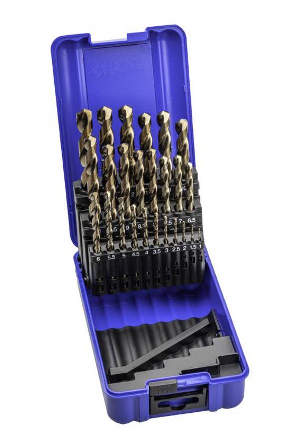 Coffret 25 forets HSSE 5 pourcent cobalt - 1 à 13 mm par 0.5 mm - IZAR 1016