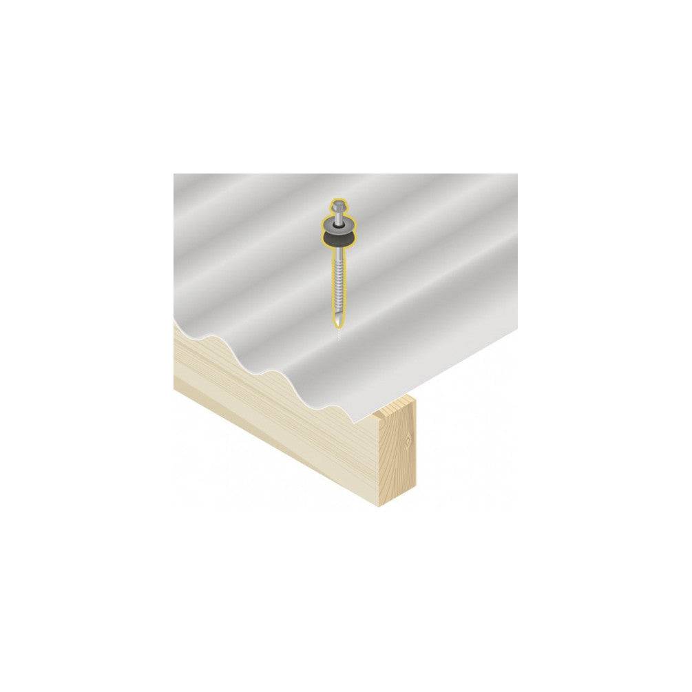 Vis étanches pour fibres-ciment D. 6,5 mm L. 130 mm FIBROTOP-W TH8 pour le bois - 100 PCS - SCELL-IT-1