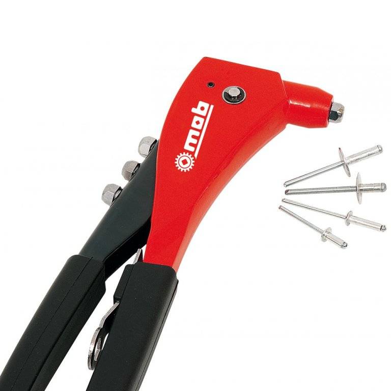 Coffret pince à riveter + 500 rivets corps alu & pointe acier - MOB-1