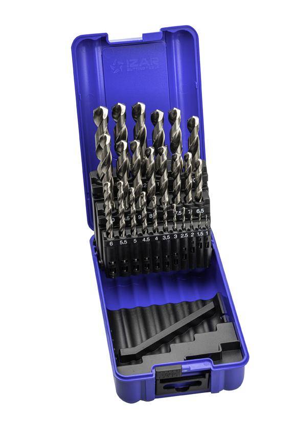 Coffret 25 forets HSS 5 SPEED POINT taillé meulé - 1 à 13 mm par 0.5 mm - IZAR 1013-0