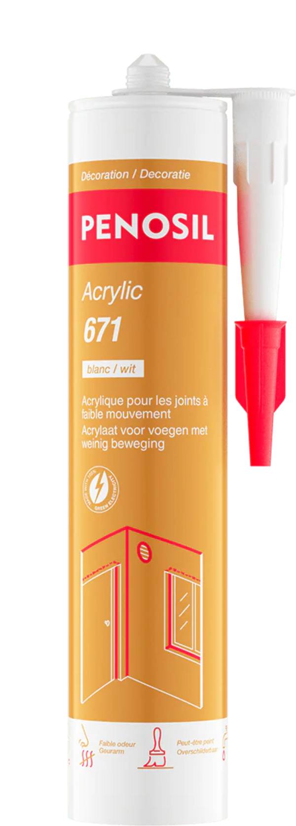 Mastic Acrylique Premium sealant D-71 Penosil - Blanc - 300 ml