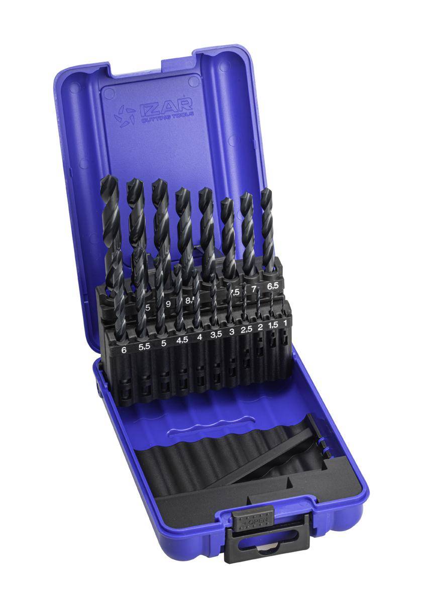 Coffret 19 forets HSS DIN338N - 1 à 10 mm par 0.5 mm - IZAR 1010-0