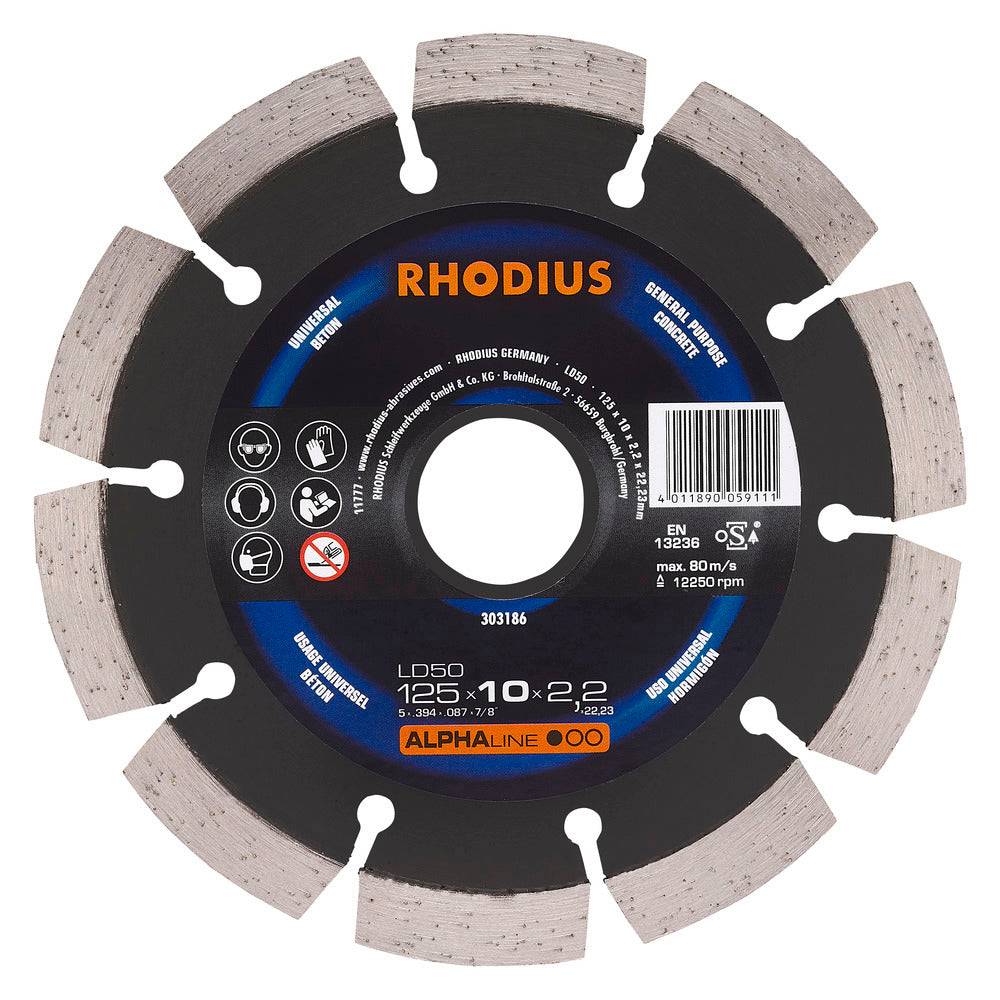 Disque de diamant LD 50 125 x 10,0 x 2,2 x 22,23 mm - RHODIUS LD50-0