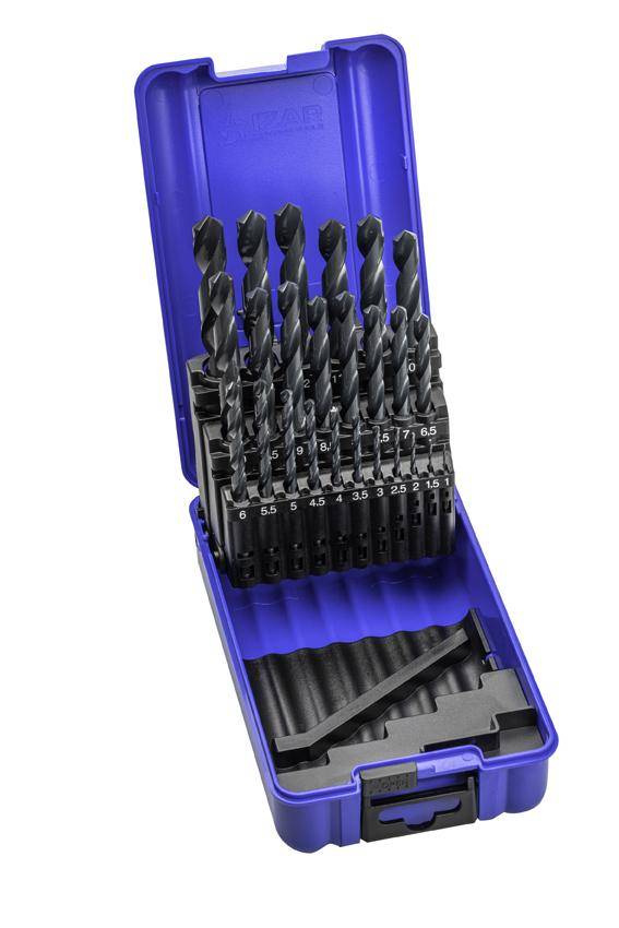 Coffret 25 forets HSS DIN338N - 1 à 13 mm par 0.5 mm - IZAR 1010-0