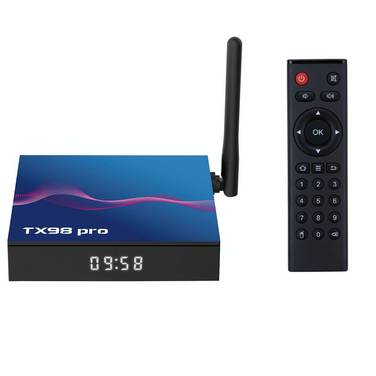 Boîtier TV 4K Android 14 4 Go 32 Go WiFi Double Bande avec Télécommande - Noir - Yonis