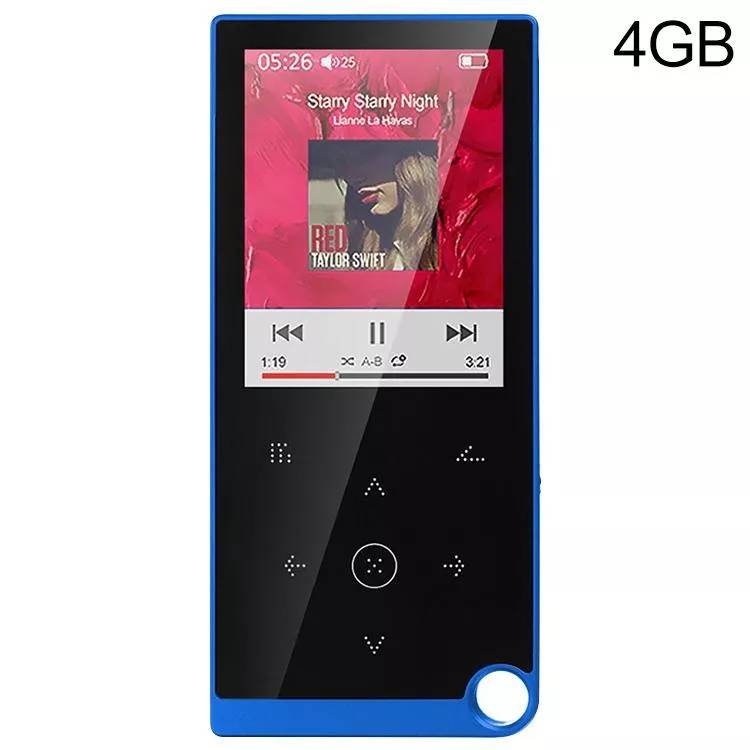 Lecteur MP4 Rouge Écran Tactile 2.4' 4GB Audio Vidéo Sans Bluetooth Bleu YONIS-0