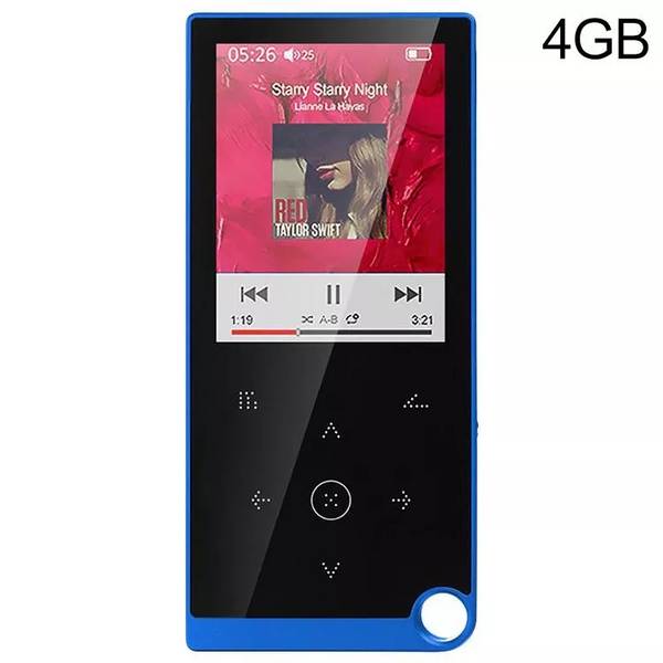 Lecteur MP4 Rouge Écran Tactile 2.4' 4GB Audio Vidéo Sans Bluetooth Bleu YONIS