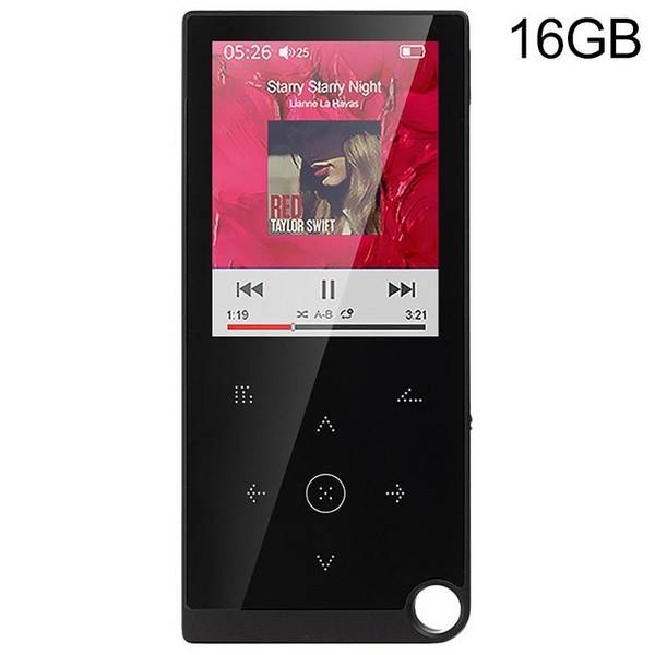 Lecteur MP4 16GB Écran Tactile 2.4 Pouces Support E-Book Alarme Argenté Noir YONIS