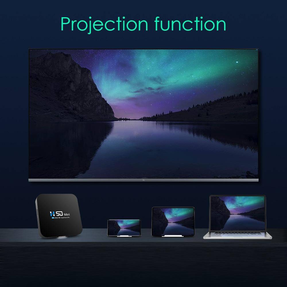 Box Android TV 4K Smart Quad Core 2GB 32GB Ultra HD Streaming - Noir - Yonis-1