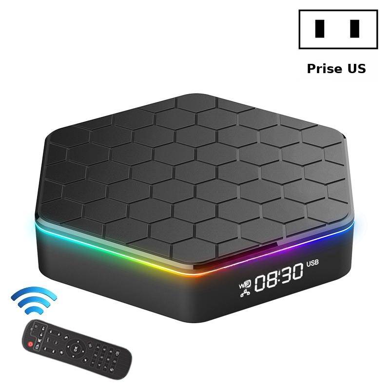 Boîtier TV Android 8K WiFi 6 4 Go 32 Go avec Télécommande - Noir - Yonis-0